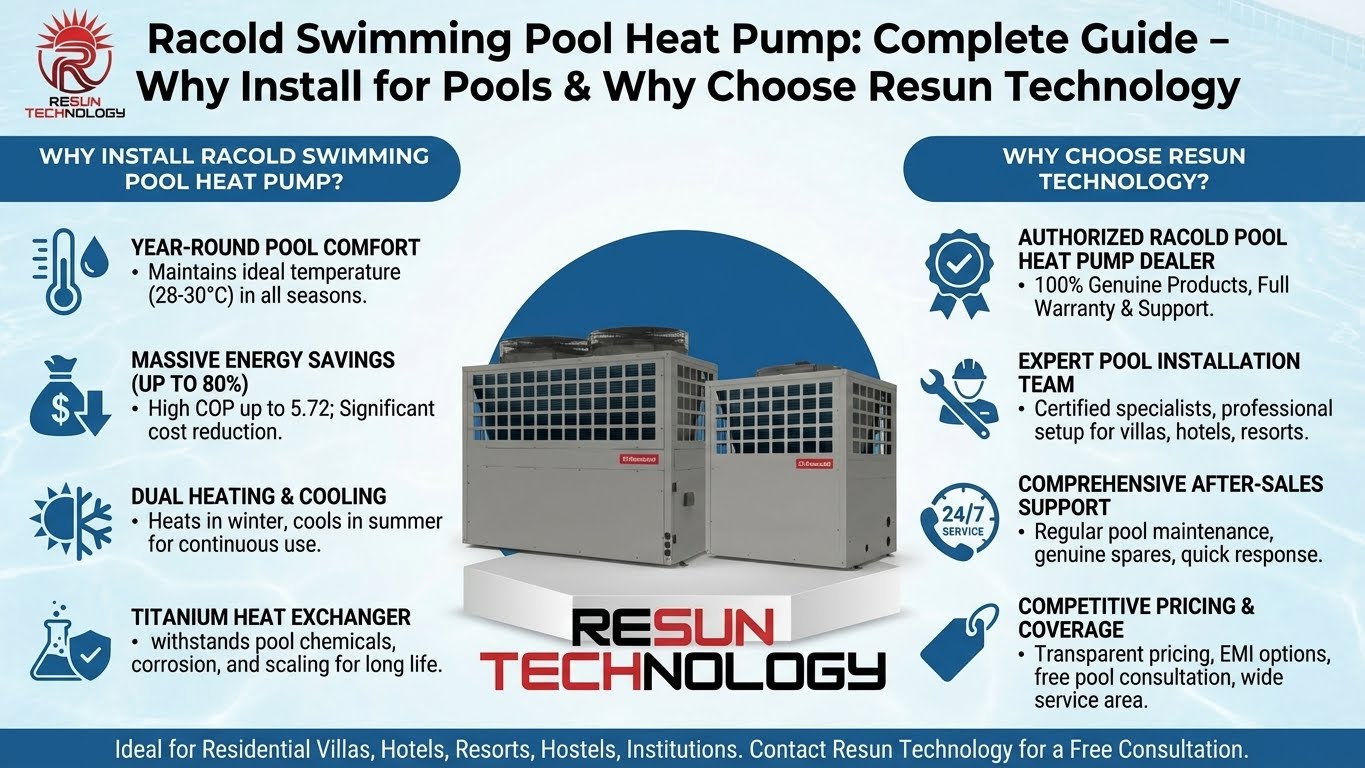 Racold Swimming Pool Heat Pump: Complete Guide - Why Install for Pools & Why Choose Resun Technology